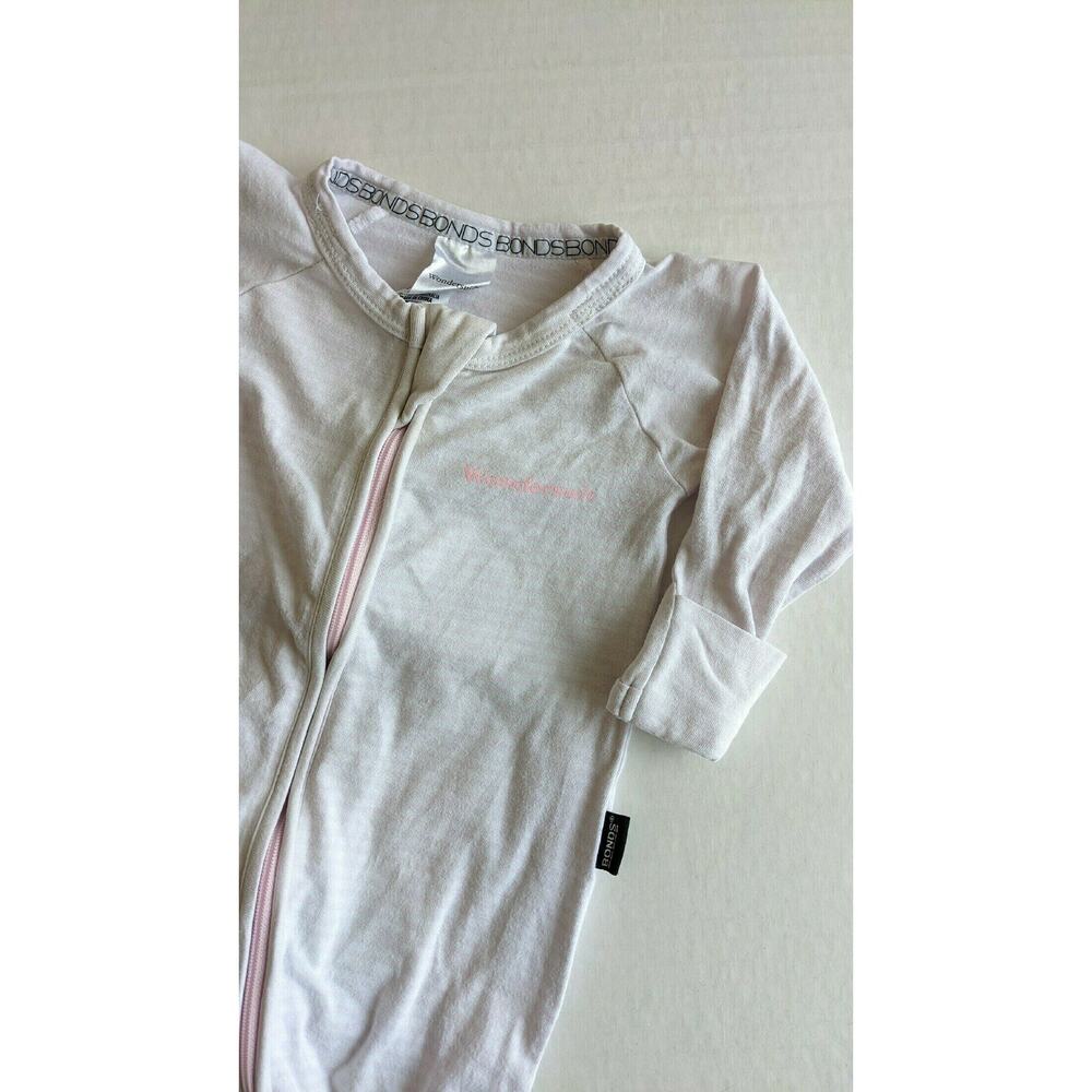 Bonds Wondersuit Pink & White Striped Size 0-3m - Picture 2 of 5